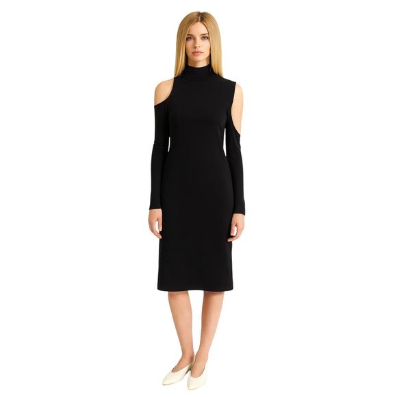 twenty Black Knit Cold Shoulder Dress - Black - XS - NWT - Picture 1 of 8